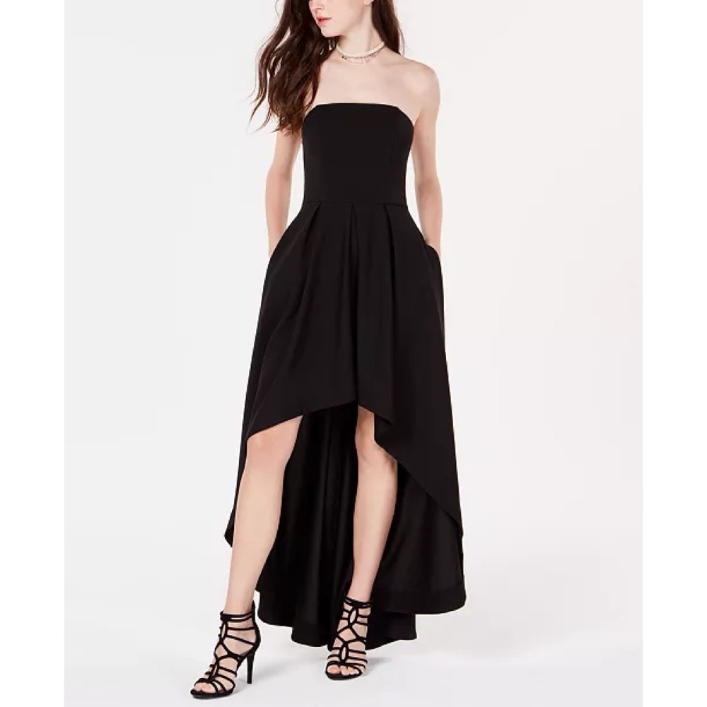 Speechless Black Strapless High-Low Dress